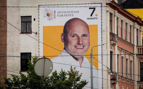 Andris Kulbergsi valimisplakat Lätis.