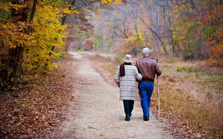 An elderly couple.