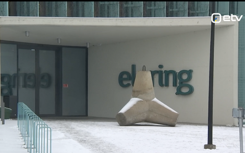 Бетонный защитный блок перед входом в главное здание компании Elering.