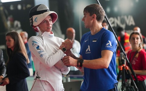 Katrina Lehis ja treener Nikolai Novosjolov