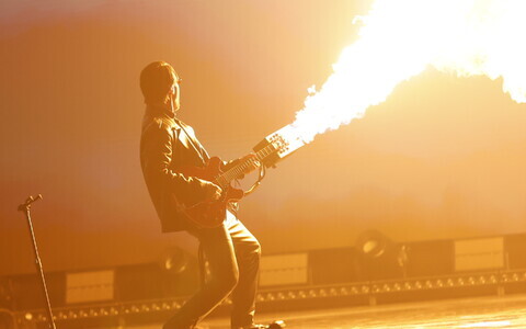 Guitar rigged with pyrotechnics, used by one of the acts at last year's Eesti Laul.