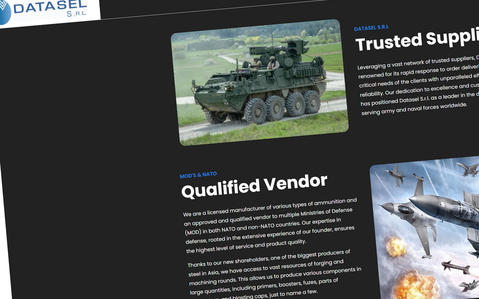 Datasel's homepage.