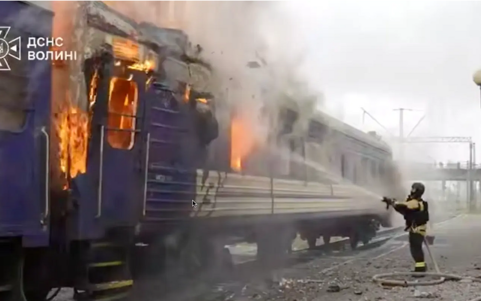 The Ukrainian train hit by a Russian drone strike close to the Polish border, and 'minutes' after a train carrying Estonian leaders had passed through.