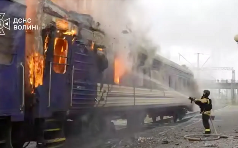 The Ukrainian train hit by a Russian drone strike close to the Polish border, and 'minutes' after a train carrying Estonian leaders had passed through.