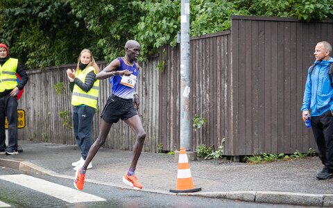 Evans Kimtai Kiprono (Kenya) en route to victory at Sunday's Swedbank Tallinn Marathon.