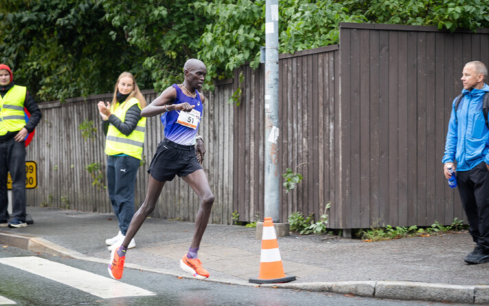 Evans Kimtai Kiprono (Kenya) en route to victory at Sunday's Swedbank Tallinn Marathon.
