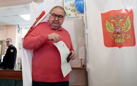 Oligarh Ali&scaron;er Usmanov h&auml;&auml;letamas 2018. aasta Vene presidendivalimistel.