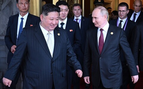 P&otilde;hja-Korea diktaator Kim Jong Un ja tema Venemaa kolleeg Vladimir Putin