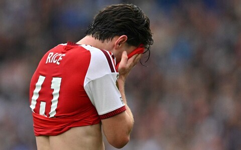 Arsenali poolkaitsja Declan Rice.