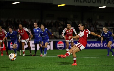 Mariona Caldentey penaltilöök tõi Arsenalile napi võidu.