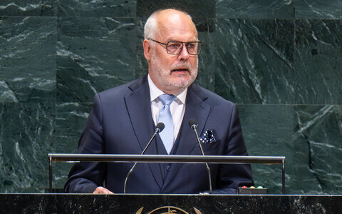 Alar Karis addressing the UN General Assembly.