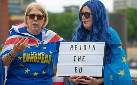 Euroopa Liiduga &uuml;hinemise pooldajad Londonis.
