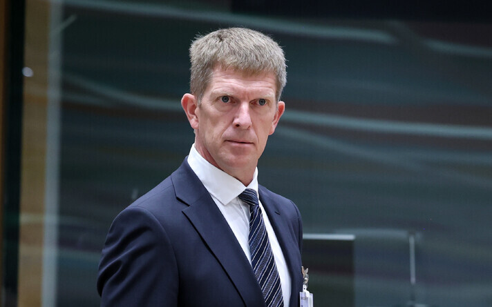 Martin Herem at the EU defense ministers' meeting in Brussels, Monday, September 28, 2026.