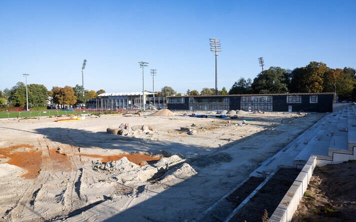 Work progresses on Kadriorg Stadium renovation.
