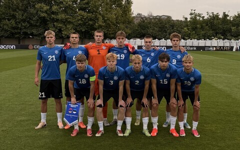 Noormeeste U-19 koondise algkoosseis kohtumises Armeeniaga.
