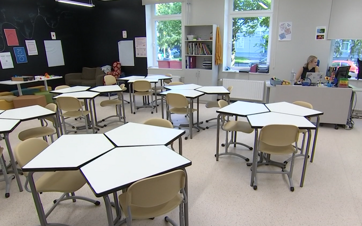 A classroom.