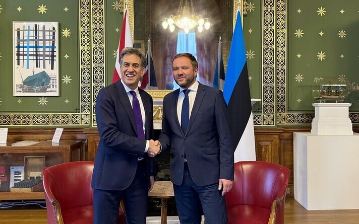 Minister of Foreign Affairs Margus Tsahkna with British Foreign Secretary Ed Miliband in London, October 7, 2026.