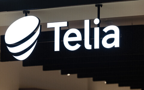 Telia storefront at a shopping mall in Tallinn.