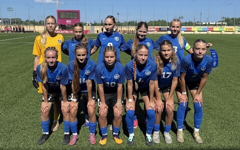 Eesti neidude U-15 koondise algkoosseis kohtumises Maltaga.