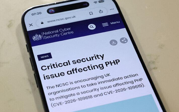 Уведомление на английском языке относительно PHP.