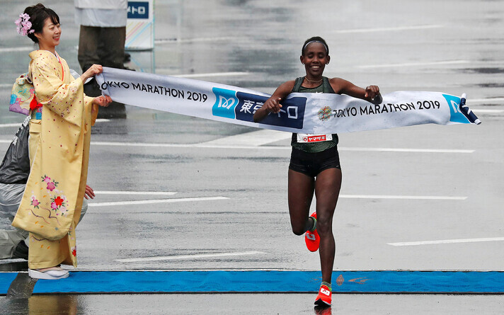 Ruti Aga võitis 2019. aastal Tokyo maratoni.