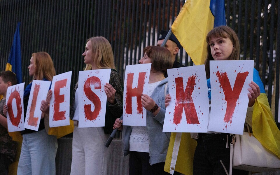 Ukraina meeleavaldajad n&otilde;udmas vaherahu Ole&scaron;k&otilde;s.