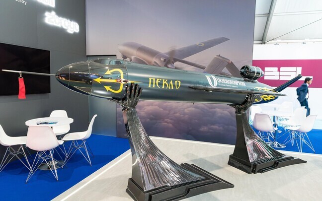 Украинский реактивный дрон &laquo;Пекло&raquo; на выставке вооружений.